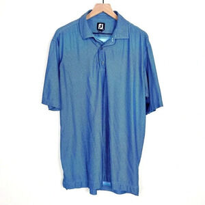 Foot Joy White and Blue Micro Houndstooth Polo